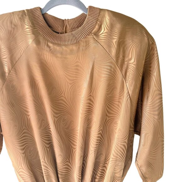 Vintage Diane Freis Original Blouson Blouse Top Size M Gold Swirl Georgette 80s - Picture 11 of 13